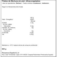 Filetes de merluza sin piel PESCANOVA, bolsa 800 g