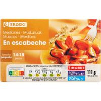 Musclo en escabetx 14/18 peces EROSKI, llauna 111 g