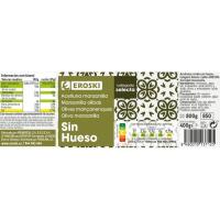 Olives verdes sense os EROSKI, flascó 400 g