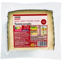 Queso semicurado EROSKI basic, cuña 375 g