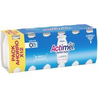 Iogurt per a beure natural 0% ACTIMEL, pack 12x100 ml