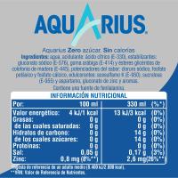 Bebida isotonica de limón sin azúcar AQUARIUS, lata 33 cl