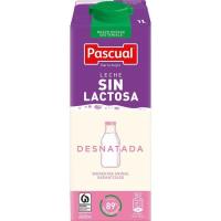 Leche sin lactosa desnatada PASCUAL, brik 1 litro