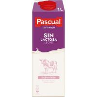 Llet sense lactosa desnatada PASCUAL, brik 1 litre