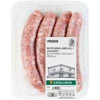 Botifarra fresca de porc all i julivert GARRIGA, safata 400 g