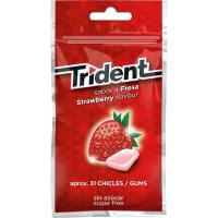 Xiclet de maduixa sense sucre en dragea TRIDENT, paquet 43,5 g