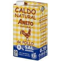 Caldo natural de pollo 0% sal ANETO, brik 1 litro