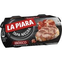 Paté ibèric LA PIARA Tapa Negra, pack 2x73 g