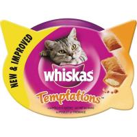 Snack Temptations de pollastre per a gat WHISKAS, terrina 60 g