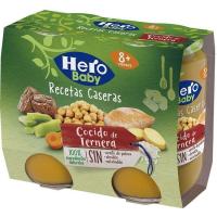 Potito de cocido con ternera HERO Receta Casera, pack 2x190 g 
