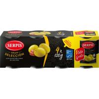 Aceitunas rellenas SERPIS GRAN SELECCIÓN, pack 3+1x50 g