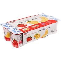 Yogur de fresa-plátano-limón EROSKI basic, pack 8x125 g