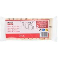 Pinzas tender ropa madera (pack 24 piezas)