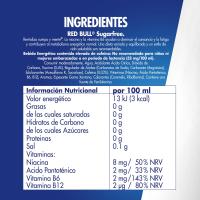 Beguda energètica Sugar Free RED BULL, pack 4x25 cl