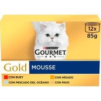 Mousses para gato GOURMET Gold, pack 12x85 g