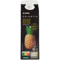 Suc de pinya espremut Eroski SELEQTIA, brik 1 litre