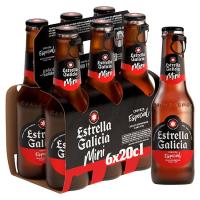 Cerveza especial ESTRELLA GALICIA, pack 6x20 cl