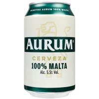 Cerveza 100% Malta AURUM, lata 33 cl
