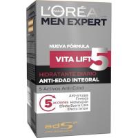 Hidratante diario antiedad L`OREAL Men Expert, dosificador 50 ml