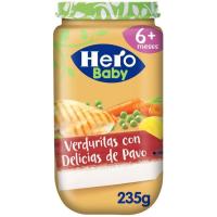 Potito de pavo-verduras HERO, tarro 235 g