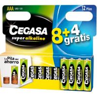 Pila super alcalina LR03 (AAA) CEGASA, pack 8+4 u