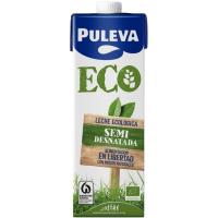 Llet semidesnatada ecològica PULEVA, brik 1 litre