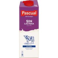 Llet sencera sense lactosa PASCUAL, brik 1 litre