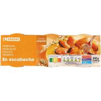 Musclo en escabetx EROSKI, pack 3x80 g