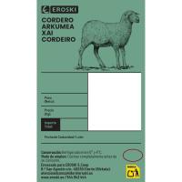 Cordero enrasado EROSKI, bandeja aprox. 750 g