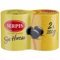 Aceitunas negras sin hueso SERPIS, pack 2x85 g