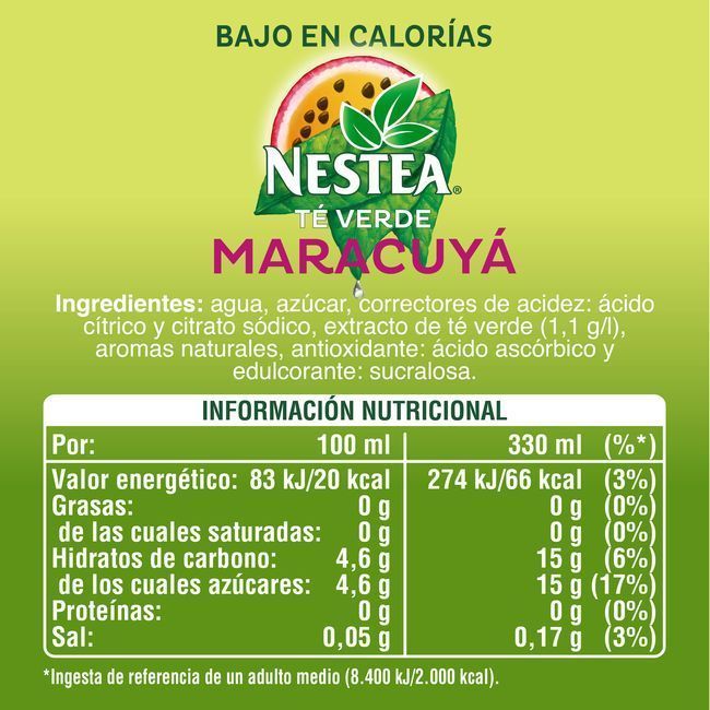 Te verd amb maracuya NESTEA, llauna 33 cl