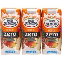 Lactozumo funciona sabor Tropical DON SIMON, pack 3x330 ml