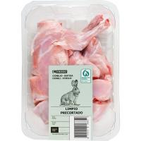 Conejo limpio precortado EROSKI, bandeja aprox. 1 kg