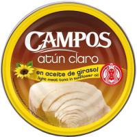 Atún claro en aceite de girasol CAMPOS, lata 160 g