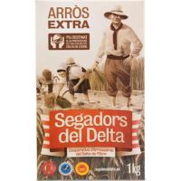Arroz Redondo Extra SEGADORS DEL DELTA, caja 1 kg