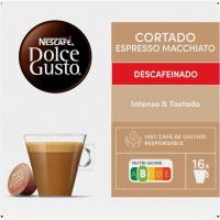 Café cortado descafeinado DOLCE GUSTO, caja 16 uds