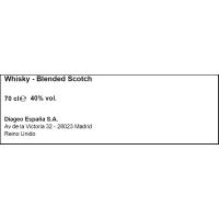 Whisky Reserva J. WALKER Gold, ampolla 70 cl