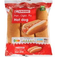 Hot dog EROSKI, 6 uds., paquete 330 g
