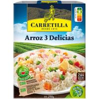 Arroz 3 delicias CARRETILLA, bandeja 250 g