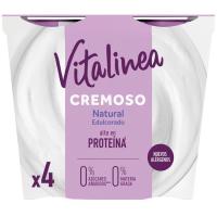 Yogur desnat. natural edulcorado DANONE Vitalínea, pack 4x120 g