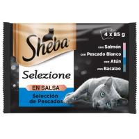 Peix en salsa SHEBA, pack 4x85 g