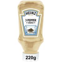 Salsa 3 pimientas HEINZ, bocabajo 220 g