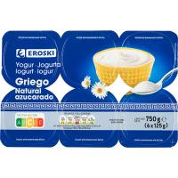 Grec natural ensucrat EROSKI, pack 6x125 g