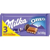 Chocolate con oreo MILKA, pack 3x100 g
