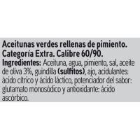 Aceitunas con pimiento EROSKI SELEQTIA, frasco 190 g