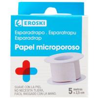 Esparadrapo microporoso EROSKI, pack 1 ud