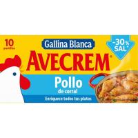 Brou de pollastre natural -30% sal AVECREM, caixa 10 uniu.