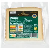 Queso curado de oveja EROSKI, cuña 330 g