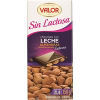 Chocolate con almendras sin lactosa VALOR, tableta 150 g