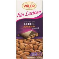 Xocolata amb ametlles sense lactosa VALOR, tauleta 150 g